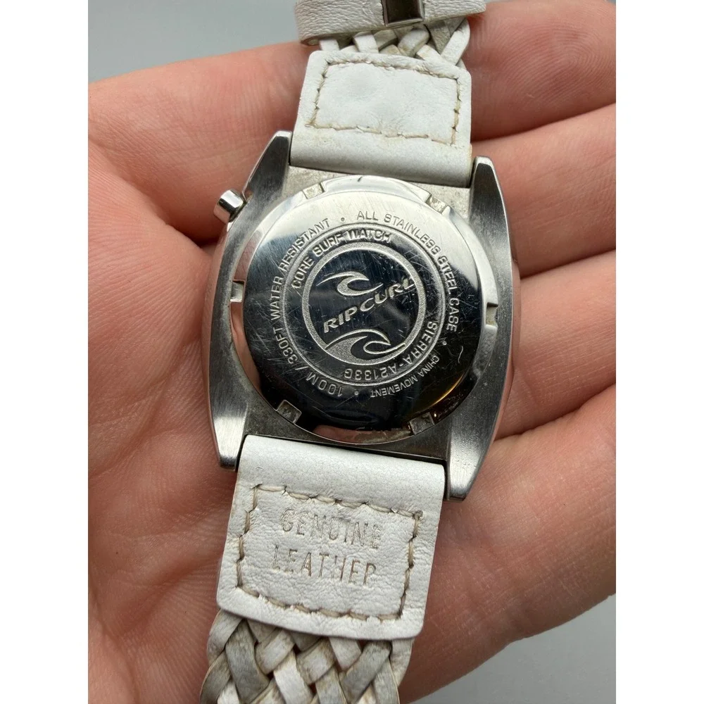 Rip Curl Cortez Surf Watch White Leather Band 100M Quartz Womens Vintage №1145